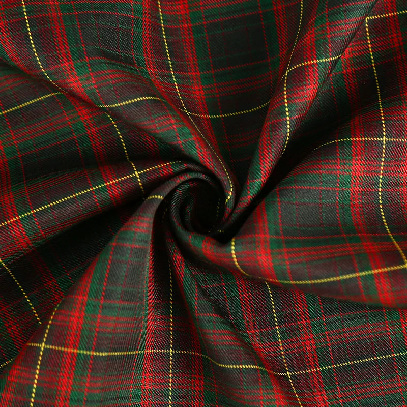 British check 100% polyester yarn dyed plaid woven fabric for skirt suit
