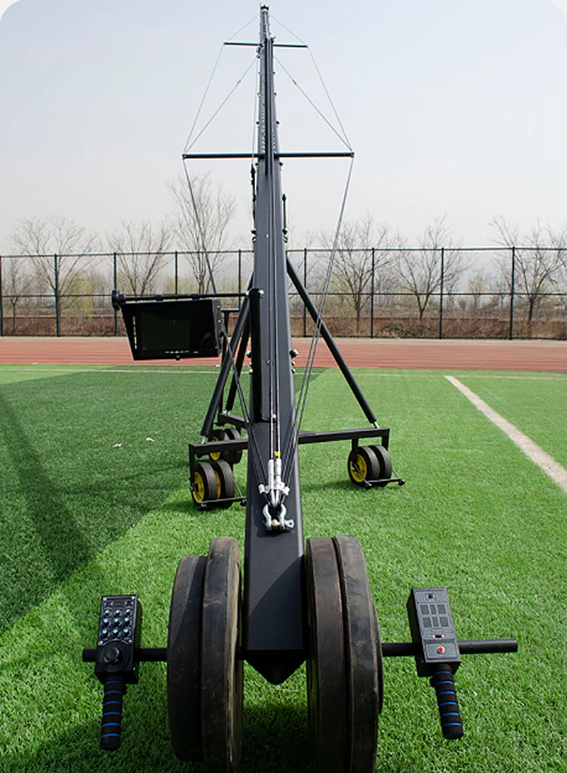 Professional Broadcast 12m 3-Axis Motorized Camera Triangle Jimmy Jib Crane For Video Shooting