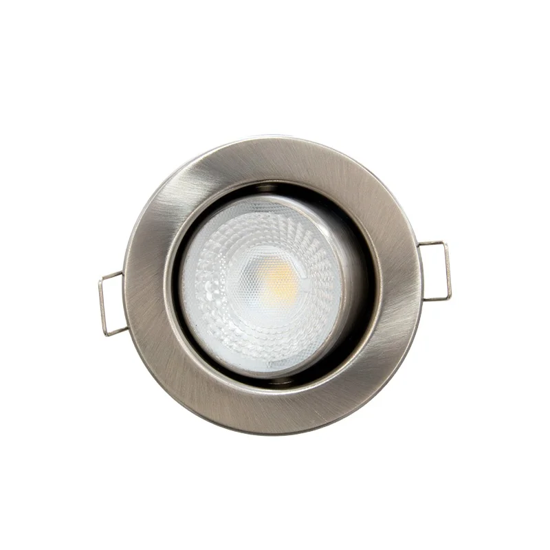 Aluminum Flicker Free Round Gu10 Fire Rated Downlight 5W Anti Glare Fire Rated Recessed Led Lighting Cob Down Light