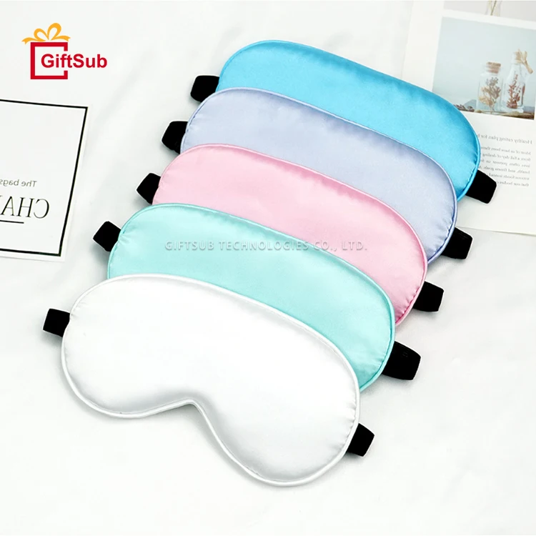 Wholesale High Quality Luxury Sublimation Blackout Sleep Travel  Eye Mask Silk