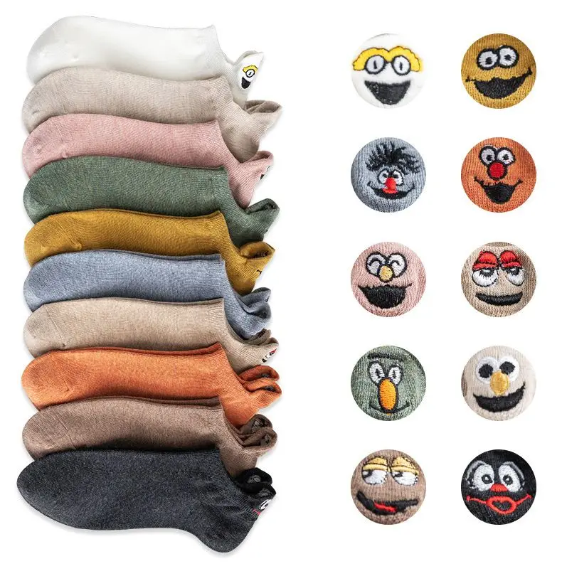 Women Cute Socks  Cotton Kawaii Embroidered Funny Low Cut Socks for Women Girls Ankle Socks