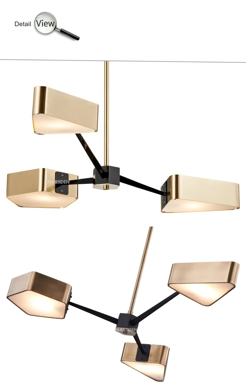 MARSDEN  living room brass black LED  luxury chandelier lighting