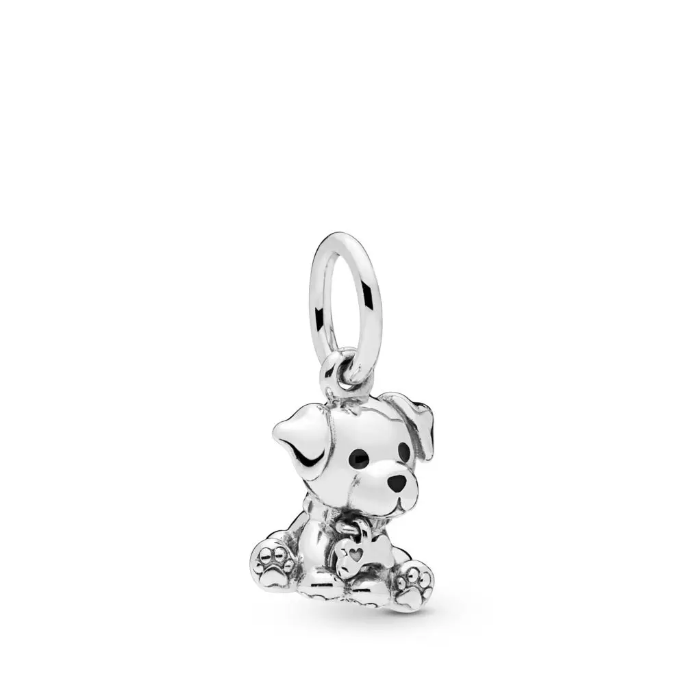 
New Authentic Pet Dog Pink Heart charm Little Dog For Birthday With Gift 