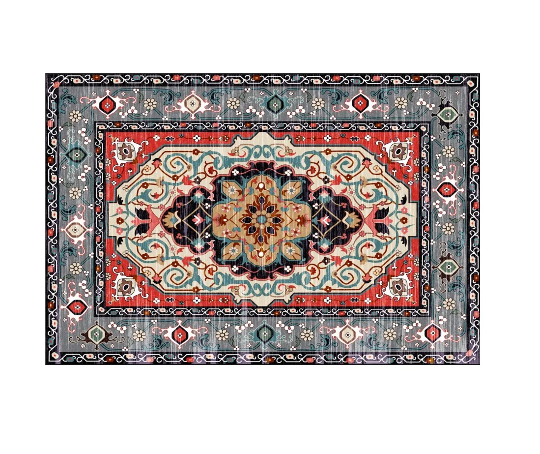 Plush Texture Light Luxury Carpet Moroccan American Style Living Room Carpet Ethnic Style Sofa Bedroom Bedside Blanket