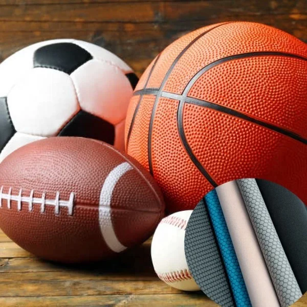 wear-resistant PVC ball leather basketball football PU artificial synthetic leather rolls material handball good resilience