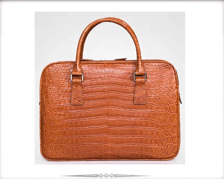 Luxury latest design top quality genuine crocodile leather men briefcase business bag