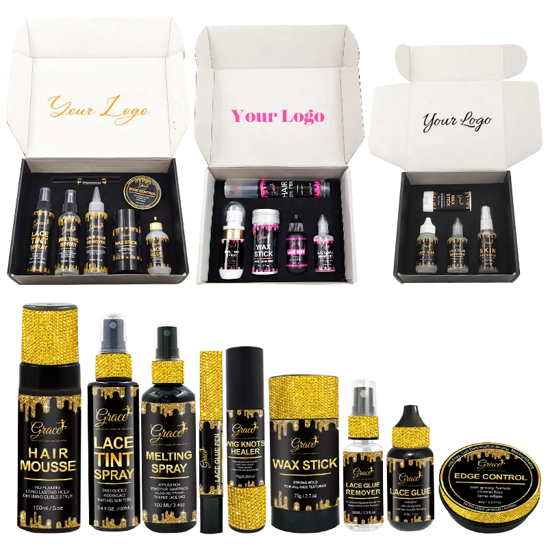 Customized Label Lace Glue Lace Melting Hair Glue Spray Wig Lace Tint Foam Mousse Vendor