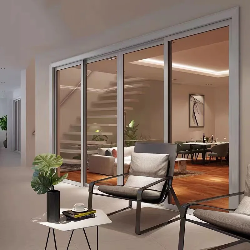 Track Aluminium Soft American Style Mirrored Interior Sliding Barn Doors Warm interior french bathroom aluminium sliding door