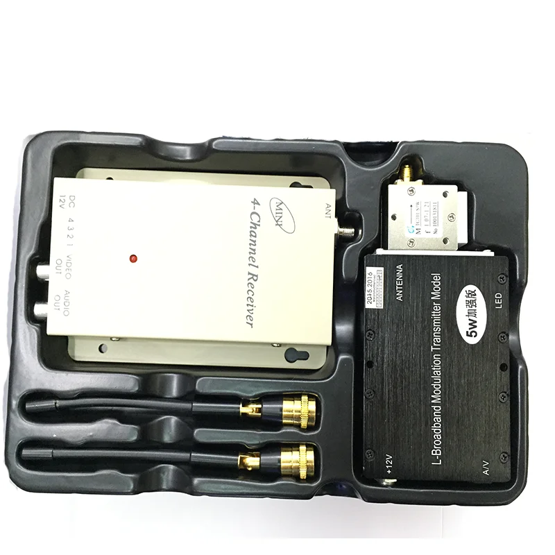 1.2G5w enhanced version of wireless audio and video transmitter wireless high-power monitoring image transmitter receiver