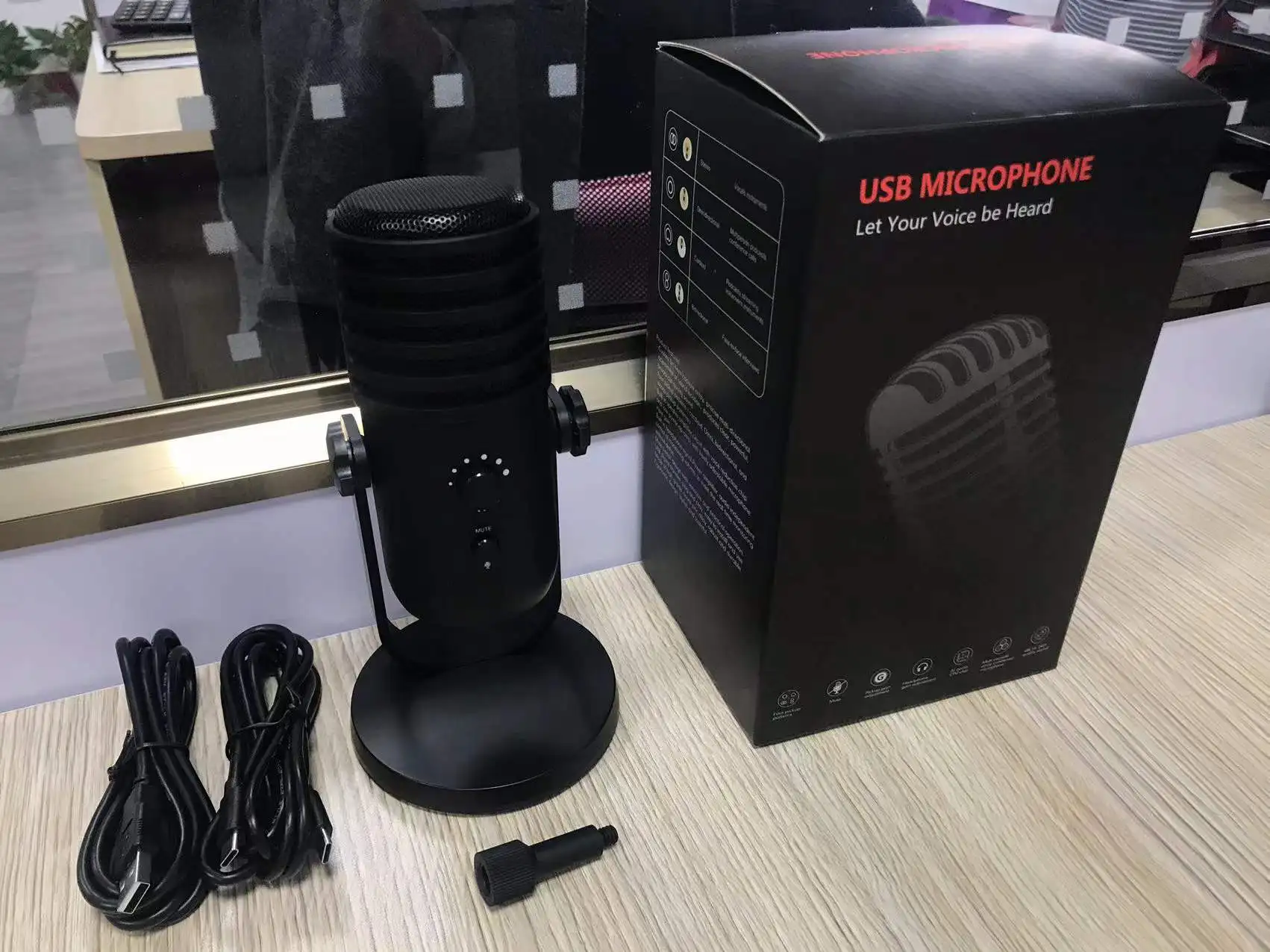 USB Microphone Computer Detachable Stand Detachable for Musical Instrument Recording Podcasting YouTube Karaoke Gaming Media