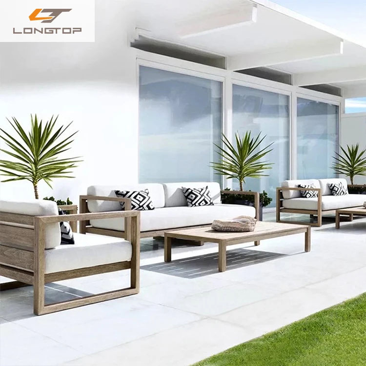 High Quality Natural Finish Wood Outdoor Sofa Most Durable Solid Big Castle