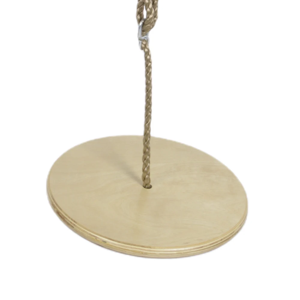 Patio Outdoor Indoor Garden Kids Children Toy Wooden Hanging Disc Swing Seat