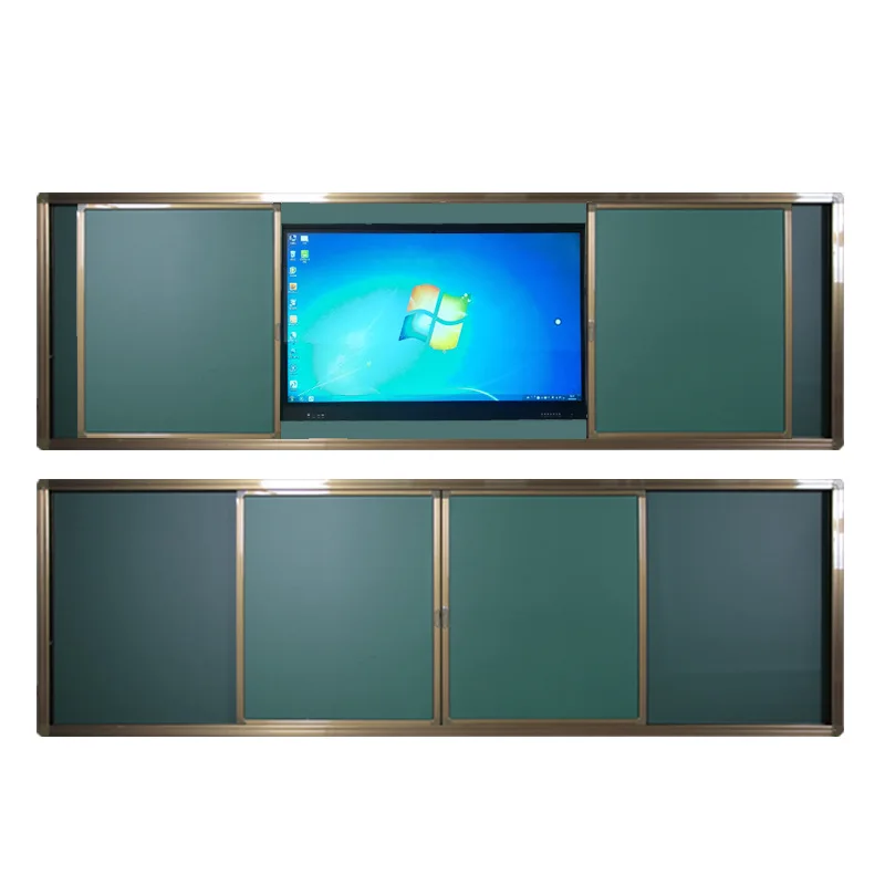 Factory Aluminum Frame Magnetic Push-pull Blackboard Classroom Writing Green board Sliding Teaching Whiteboard For Student