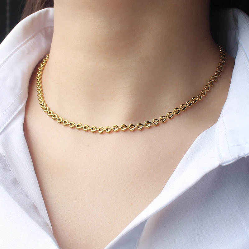Punk Geometric Small Chain & Link Bracelets with Necklace Set 44.5cm Gold Necklace 20cm Luxury Bracelet  Jewelry Gifts Free Ship