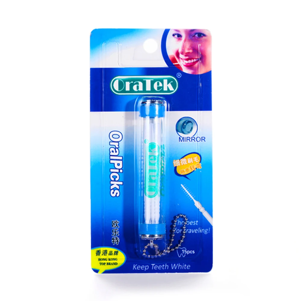 Wholesale plastic bristles toothpicks keychain15 plastic toothpicks