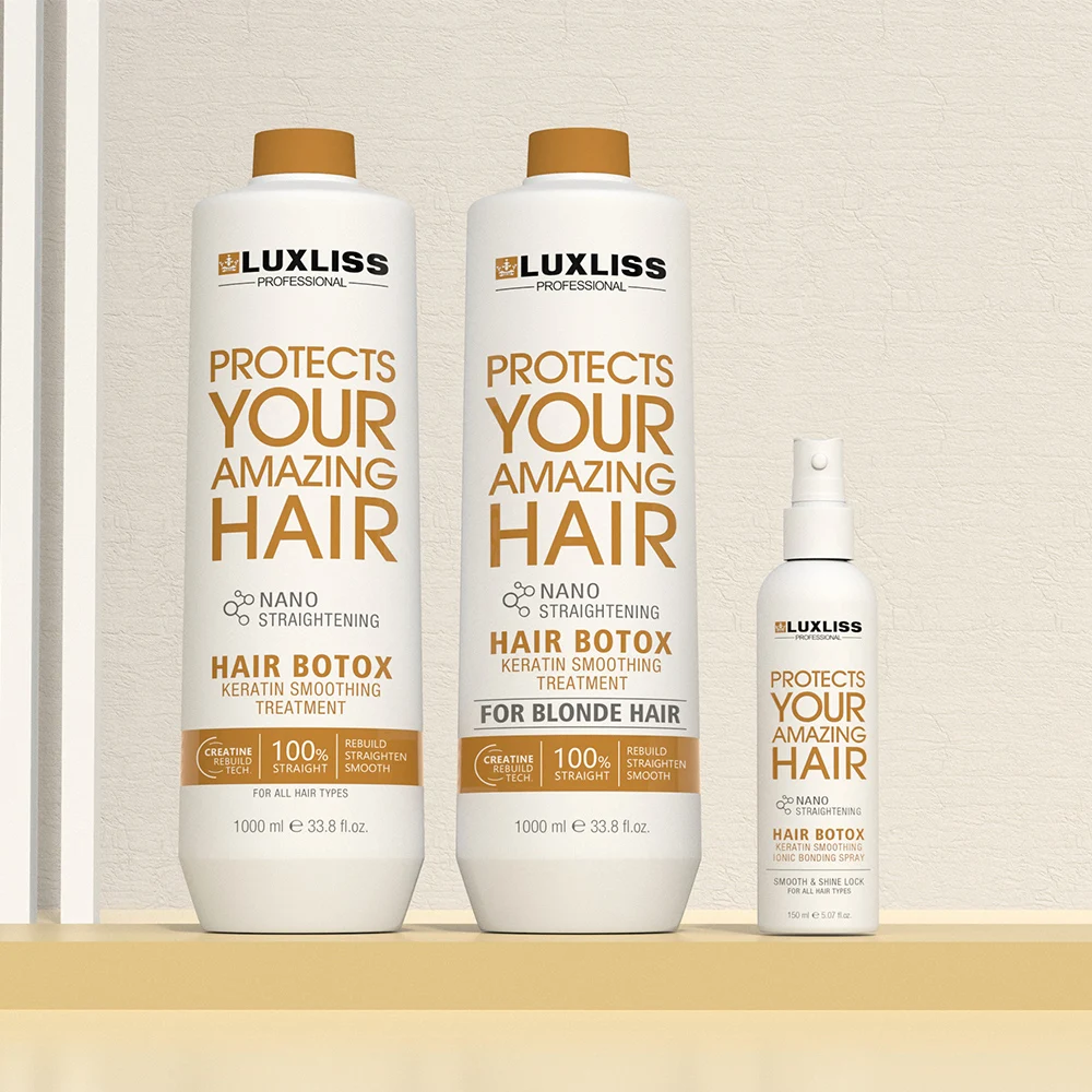 Luxliss Nano Hair Botox Keratin Treatment Kit For Blonde hair smoothing straightening treatment cream for salon hair treatment