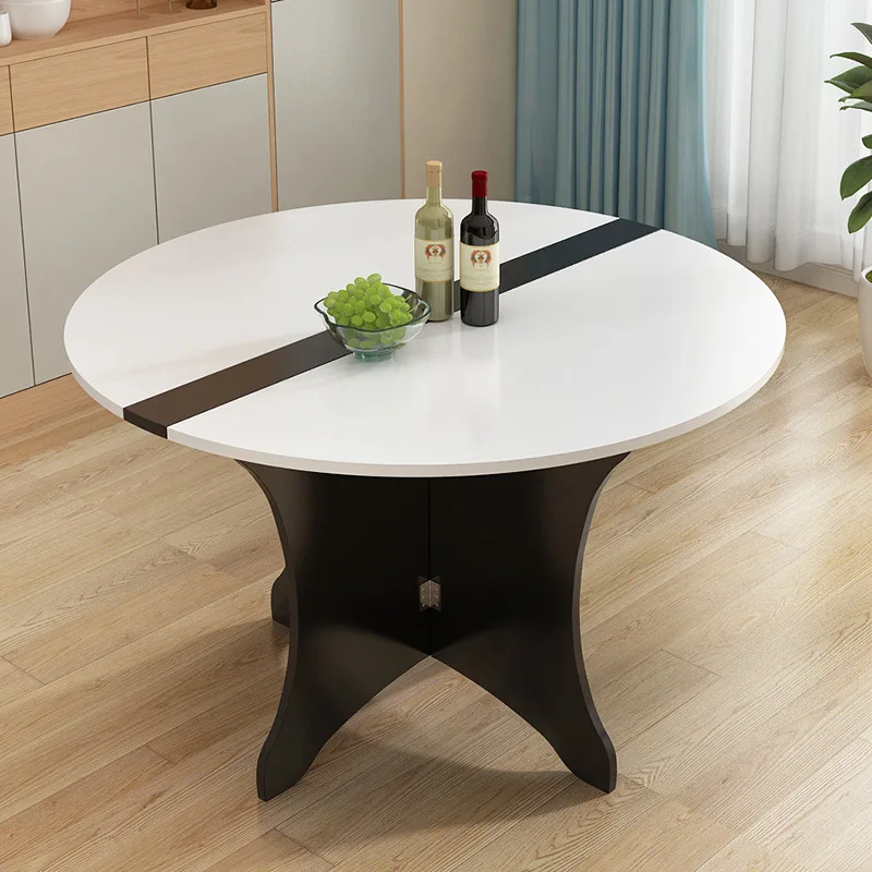high quality luxury modern white foldable dinner dinning table round wooden folding dining table