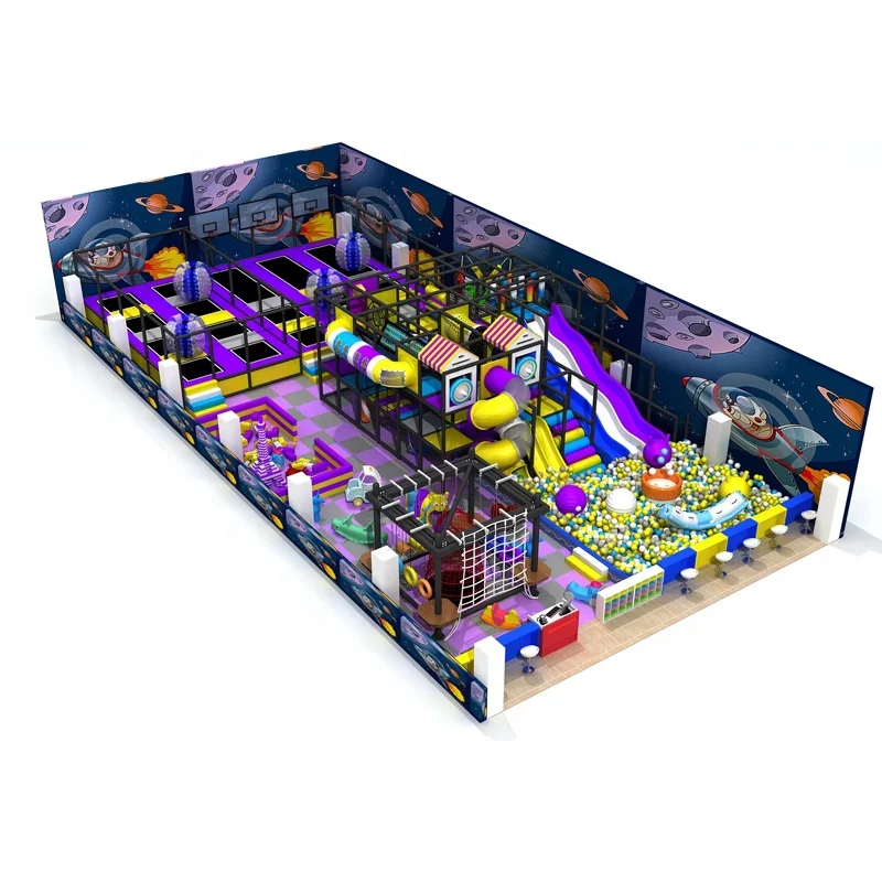 Indoor Playground Jump Trampoline Manufacturer  Children Cheap slides Trampoline Park Factory Kids Indoor Trampoline