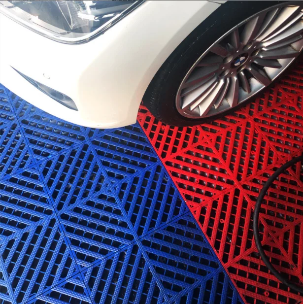 Car beauty 4S shop plastic splicing grille mats car wash pp floor square drain grid mat washing used