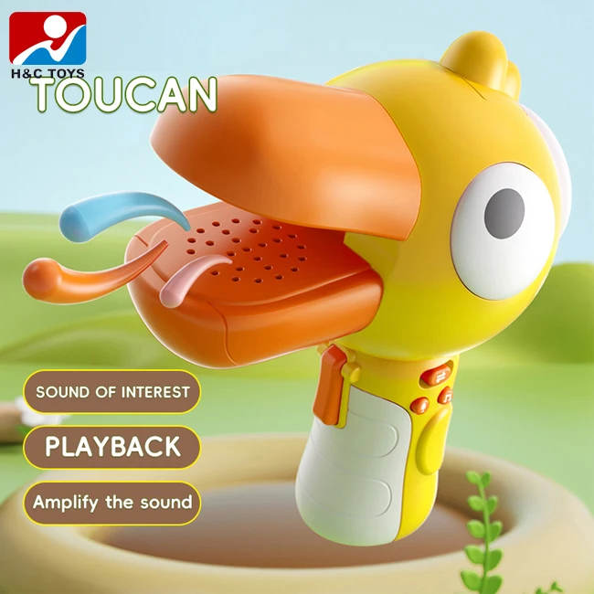 Cartoon big mouthed bird loudspeaker recording toys electric voice microphone toy for kids