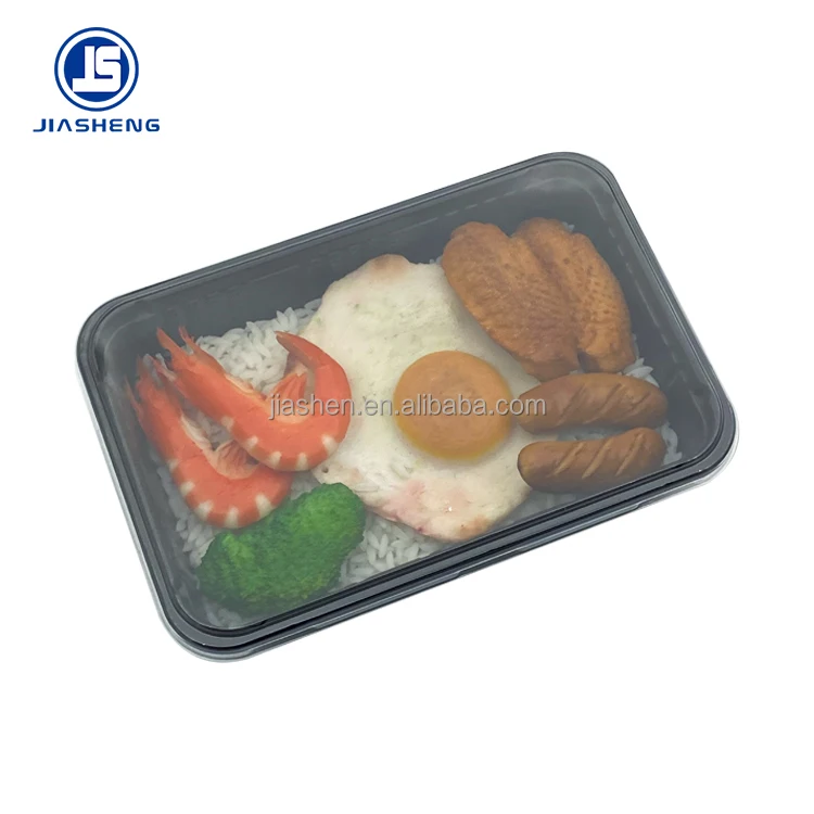 Blister Disposable Rectangular Microwave Plastic Lunch Boxes Takeaway Food Container With Lid