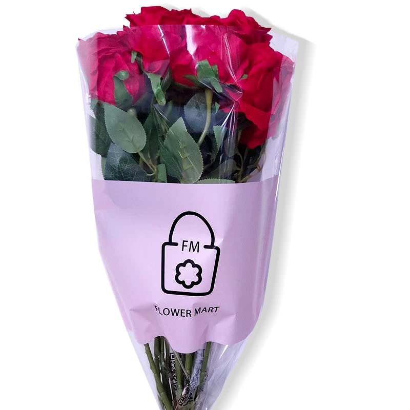 Hot Eco Friendly Clear V Shaped Bopp Reusable Needle Perforated Fresh Cut Flower Wrapping Pot Sleeves Bags