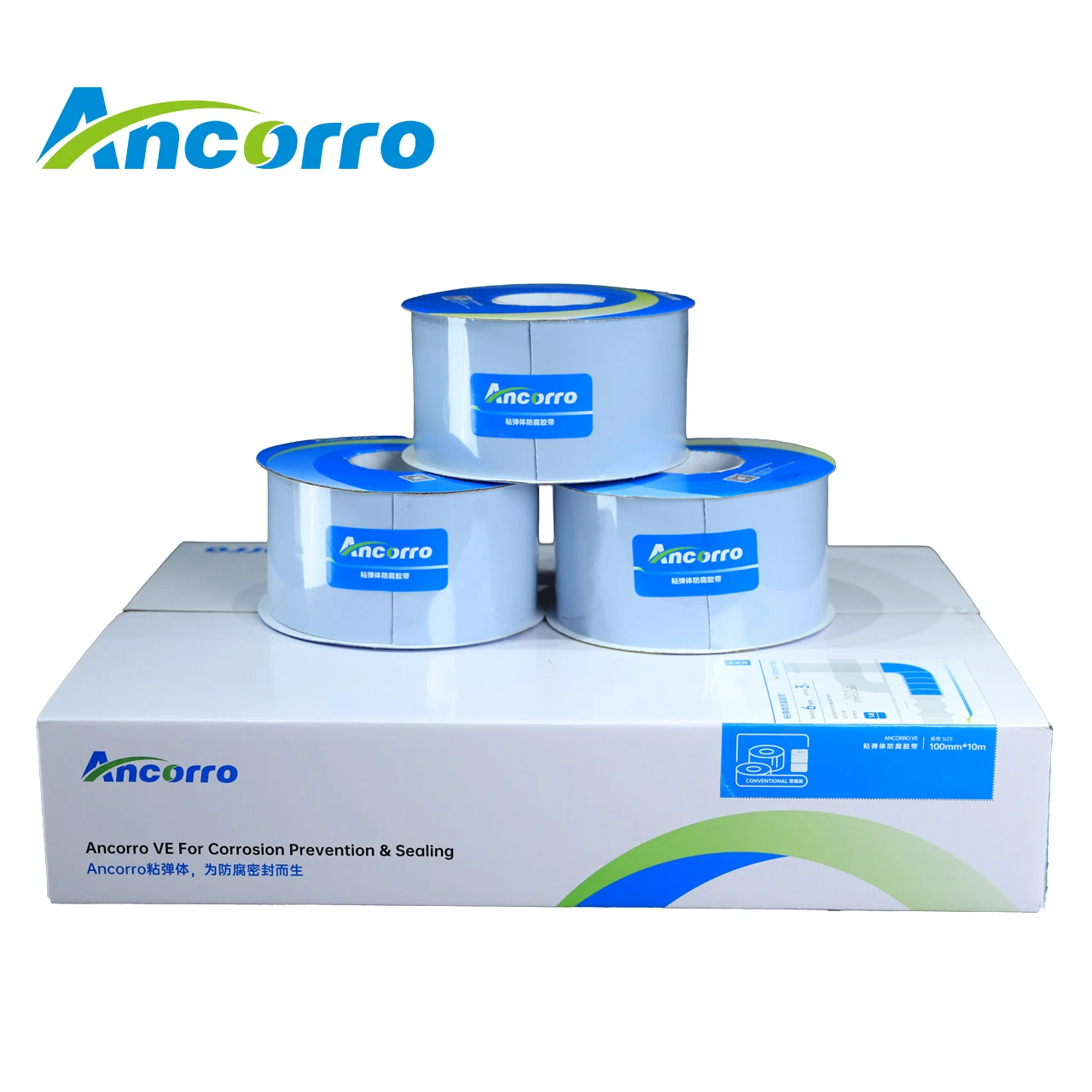 Visco-elastic tape for buried piping anticorrosion