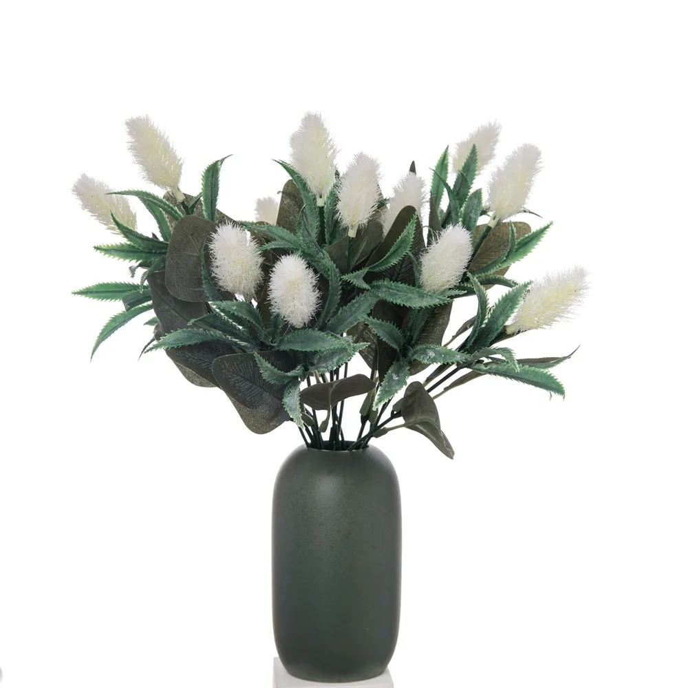 Simulation flower wedding decoration home decoration handicraft artificial green plant rabbit tail bouquet
