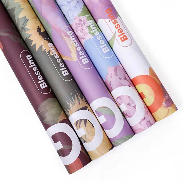 Five kinds of oil painting style flower paper are suitable for flower packing in flower shop