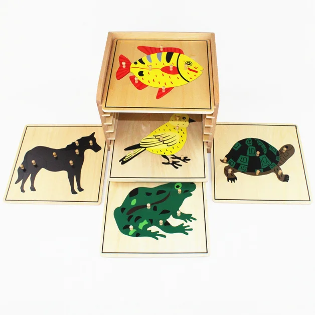 Wooden montessori teaching aids learning materials educational toys Animal Puzzles