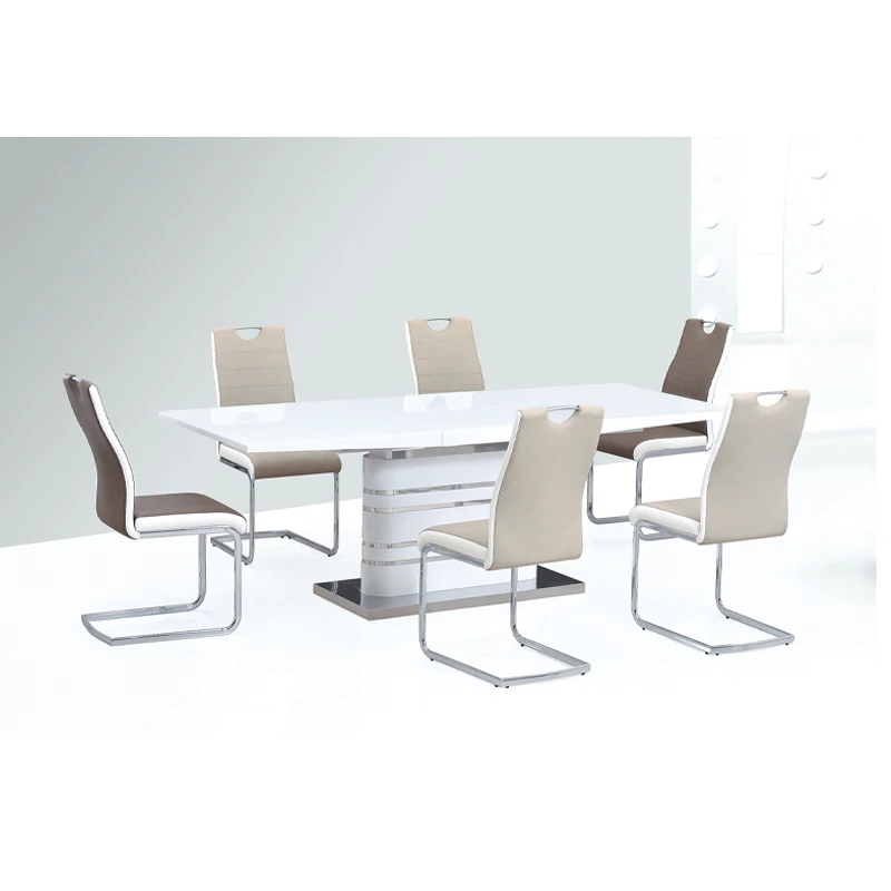 long expandable chrome leg table living room furniture