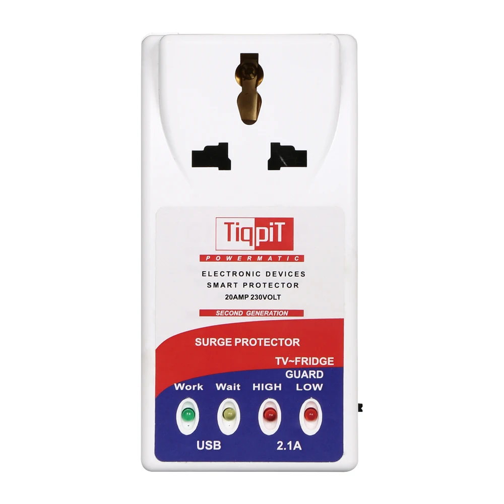 1004  UK Plug 2 USB Single Phase Surge Safe Guard Voltage Protector for Refrigerator 110v surge protector
