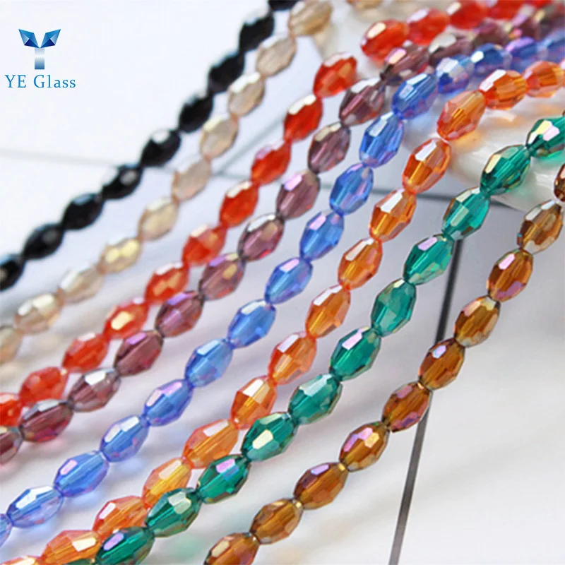 Custom Multi Color Crystal Glass Bead Crystal Curtain Decoration Loose Beaded Bracelets Bead Strands