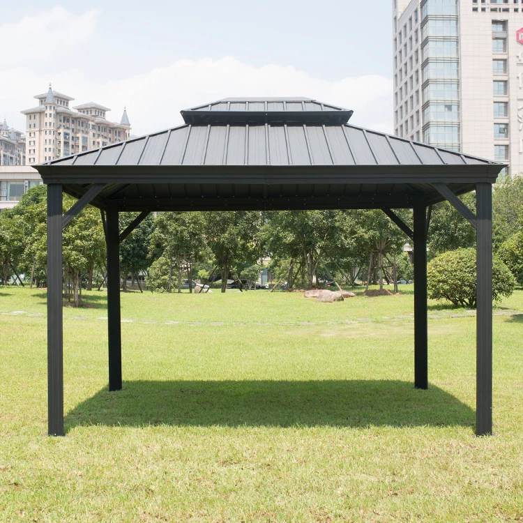 Usados 10X10 12 14 Ft Custom Fabric Colour Prefab Pavilion Shalter Iron Aluminium Garden Gazebo Tent Outdoor