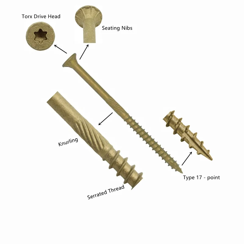 304 stainless steel torx screw bolt for wooden construction round washer head decking timber wood screws