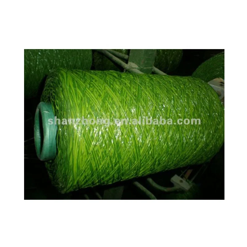 Пряжа искусственная травяная 100% полиэфирная пряжа для машины производства искусственных трав