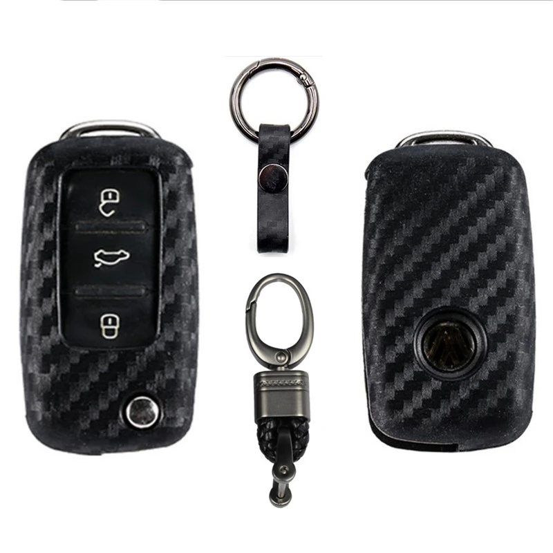 For SEAT For VW Golf Bora POLO Passat For Skoda Octavia A5 Fabia GOLF Drop Shipping Carbon Fiberr Car Key Case