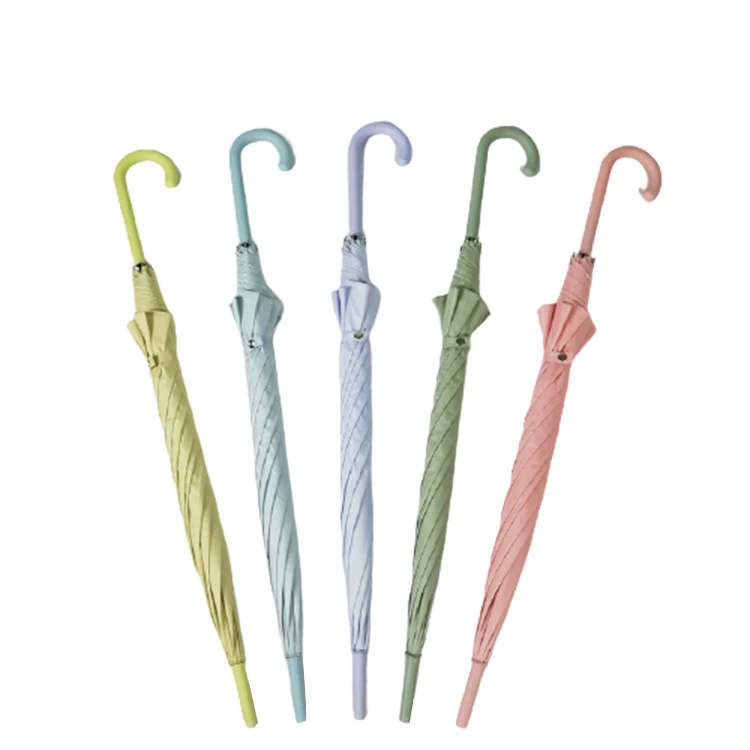 quanzhou top grade  durable auto open support smart 23inch green rainproof straight umbrella