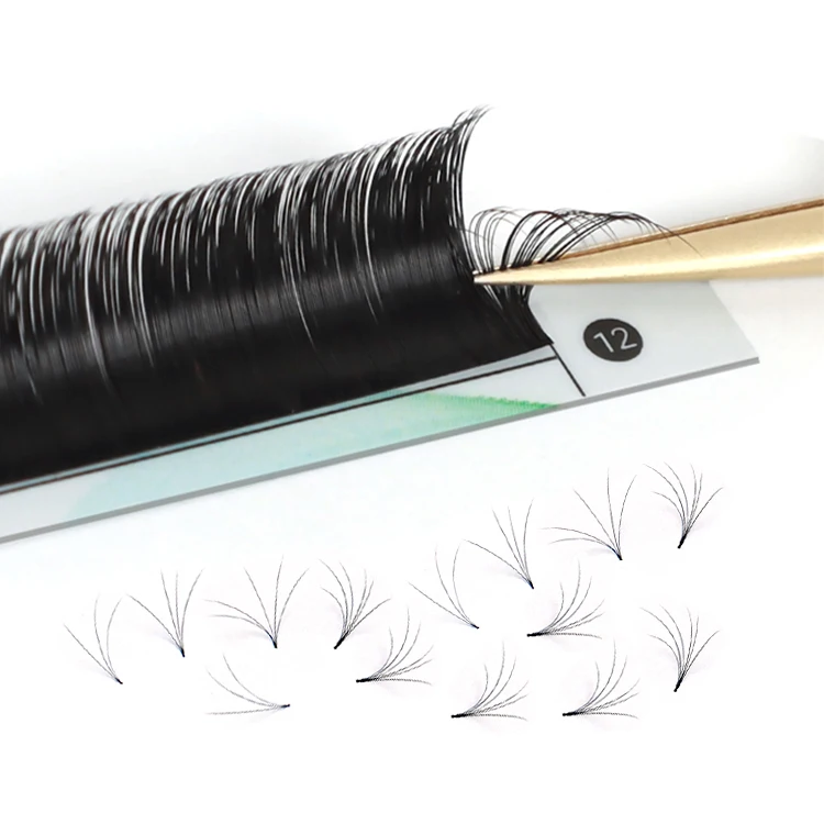 Self Fanning Lash Extensions Wimpern Eyelash Extension Supplies Hand Made Synthetic Hair D Curl 0.07 Black Korea PBT Fiber Dd