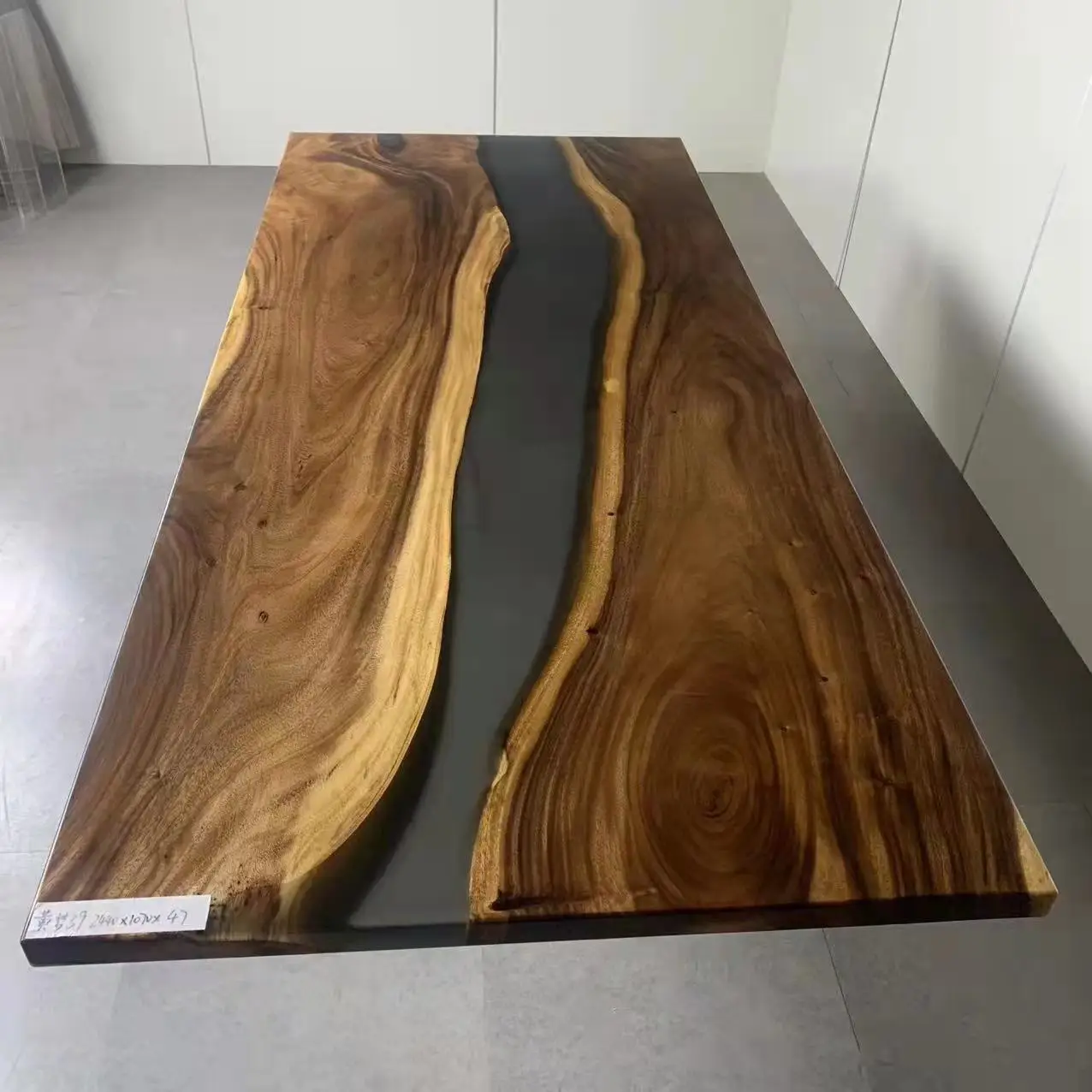 Kitchen furniture matt finish epoxy table top live edge wood slabs river table
