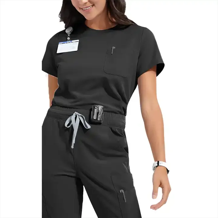 New Style Crew Neck Nursing Uniforms Nurse Medical Scrubs Design Scrubs Uniforms Sets Fashionable