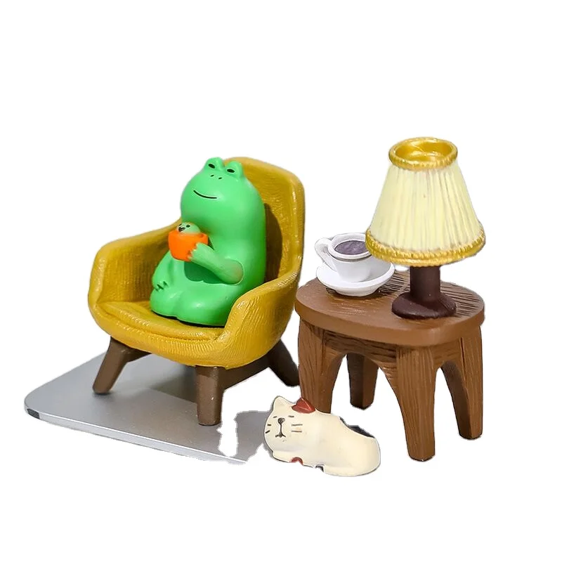 Desktop Ornaments Frog Rocking Chair Cute Ornaments Doll Photo Boutique Ornaments Set