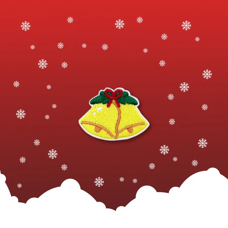 Christmas 3D Embroidered Cloth Ornaments Cute Heart Flower Shapes Lace Decoration Iron-On PVC Hat Use Leather Logos Patches