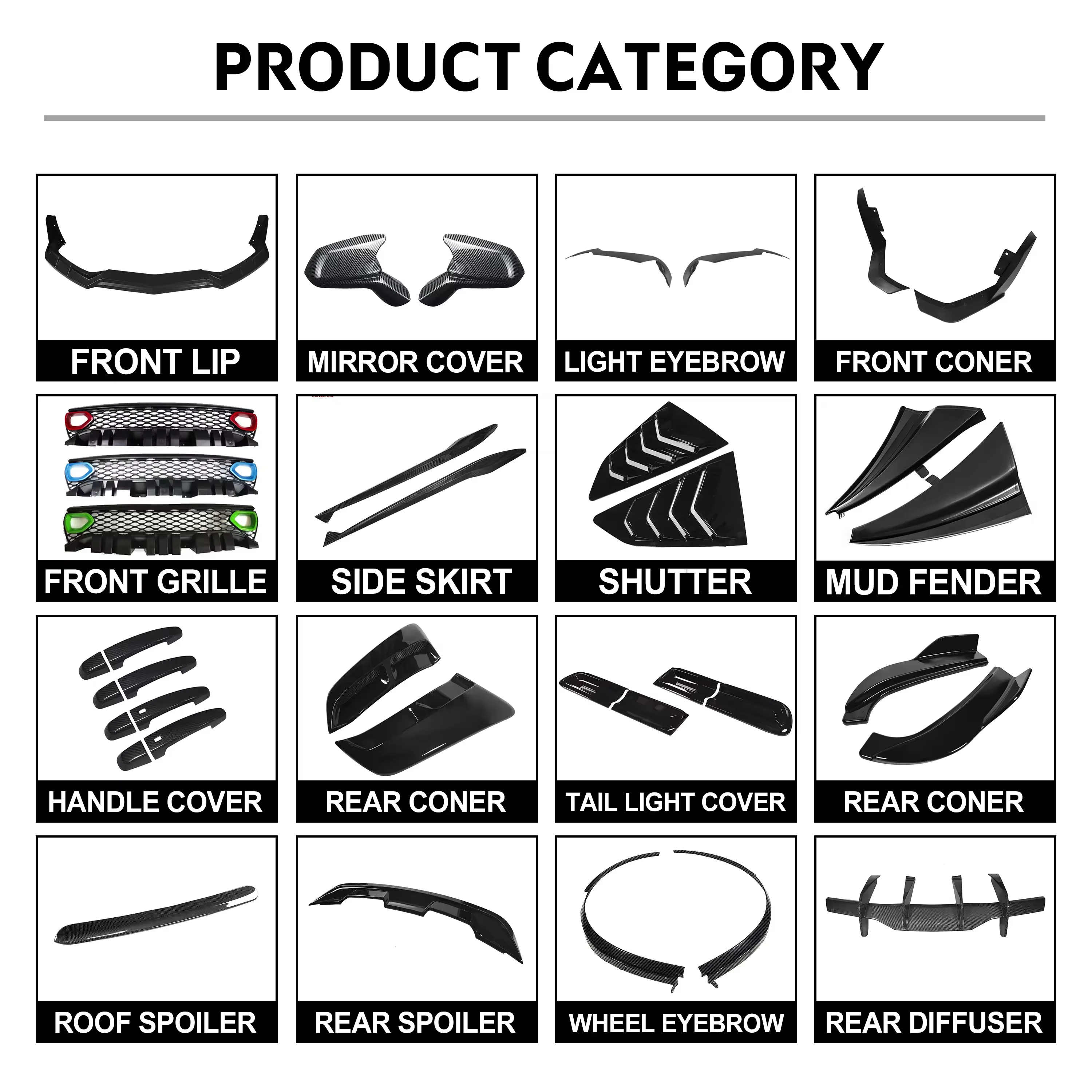 Honghang PP plastic Body Kit Front corner For Dodge Challenger S RT 2015-2020 Bumper Guard Corner 2 Pieces Auto accessories