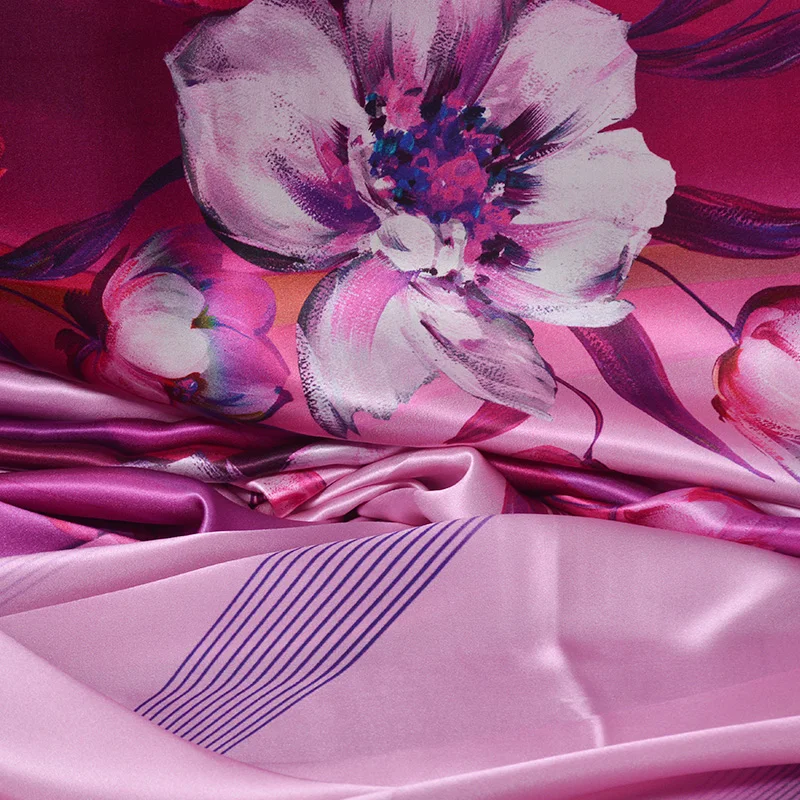 High Quality Ankara heavy tissu africain en satin de soie avec motif Weight textile dyes 100% Printed Natural Pure Silk Fabric