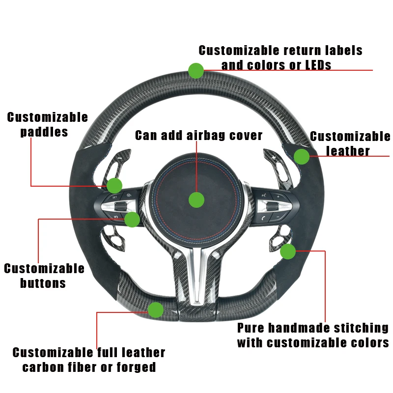 Carbon Fiber Paddle Shifter Gear Shift Shifter For BMW F30 F31 F32 F10 F20 F15 F16 G30 G20 Steering Wheel Extension Accessories