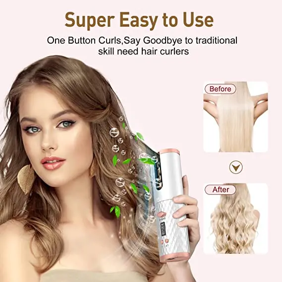 Wavy Waver Wireless Automatic Infrared Spiral Cordless Auto Iconic 360 Rotating Professional Battery Operated Hair Curler Hair
