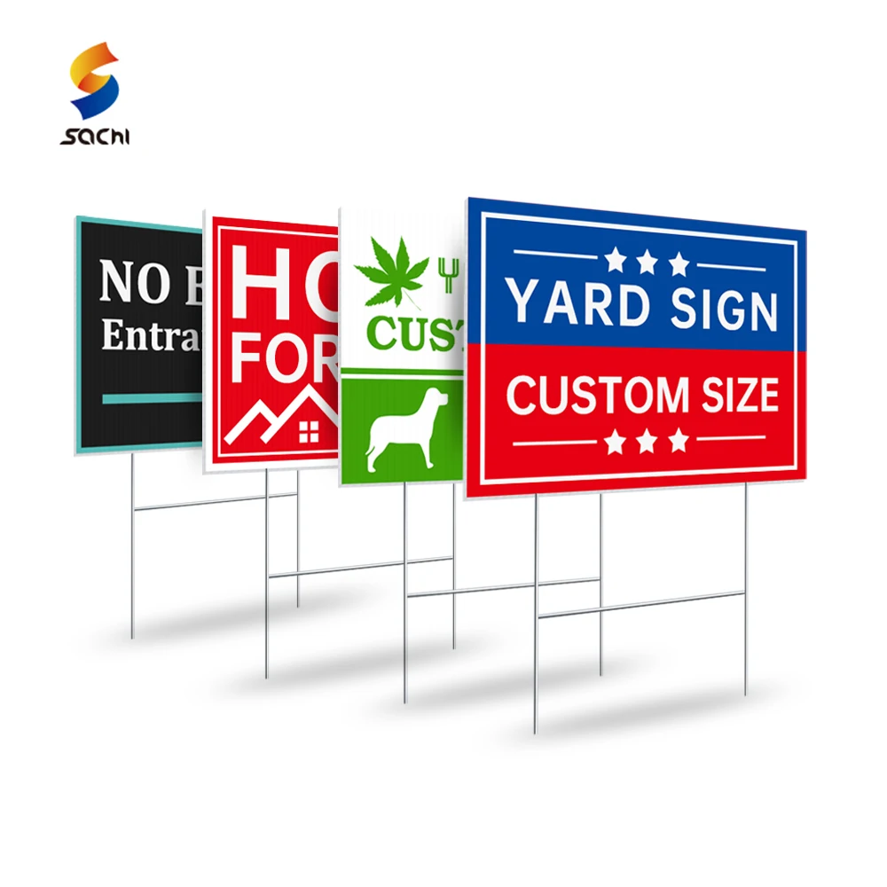 Оптовая продажа дешевая пластиковая табличка с кольями из полипропилена для двора на заказ пустая