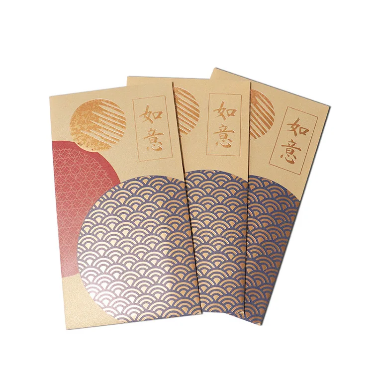 Customized Print Red Packet New Year Chinese Traditional Hong Bao Greeting Lucky Money Wallet Gift Envelope