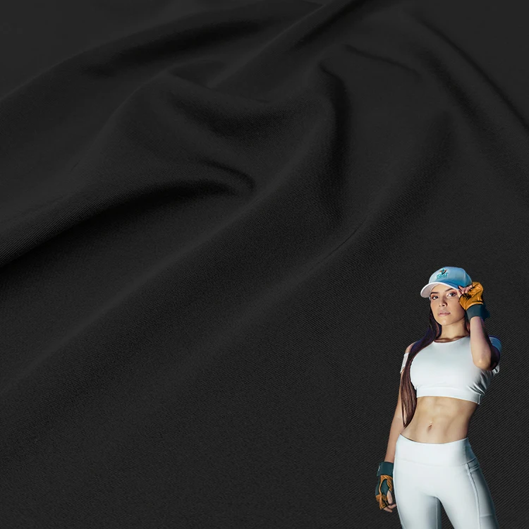 High Quality Nylom Jersey Knit Fabric , Plain Dyed Stretch Jersey Fabric For Yoga Wear/